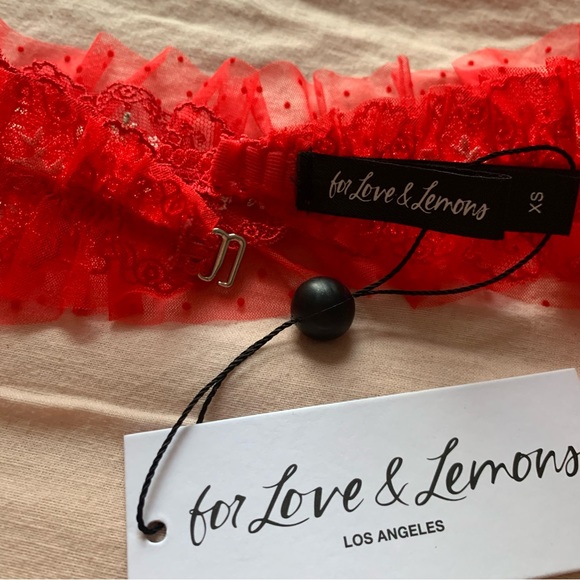 🌹 For Love & Lemons Red Rose Garter Belt 🌹 Limited Edition, NWT - Picture 7 of 7
